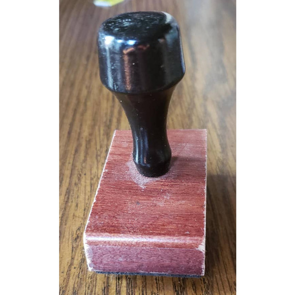 Spring Teddy Bear With Flowers Inky Dinks Black Wood Handled Ink Stamp - Picture 7 of 8